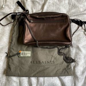 Chocolate brown allsaints crossbody bag